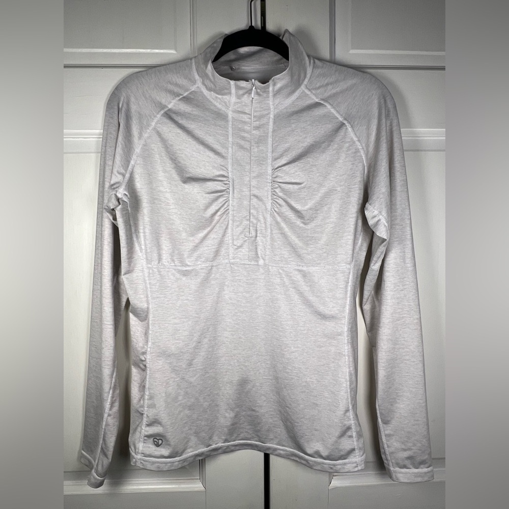 Straight Down Golf Shirt Womens 1/4 Zip Long Sleeve Ruched Chest Pullover Sz M